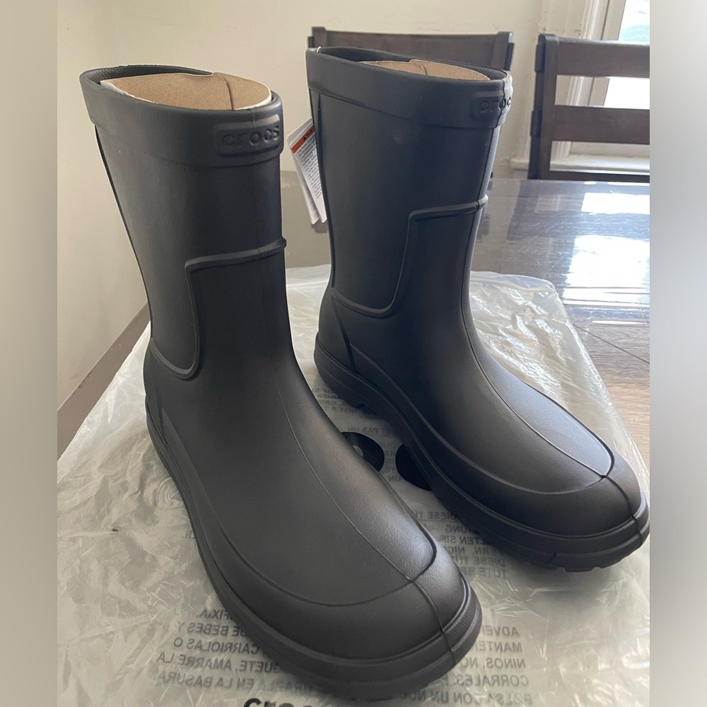 Crocs Men’s AllCast Rain Boots Black Size 10